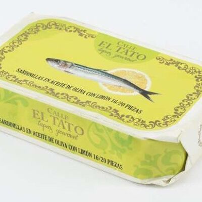 Conserva de sardinas pequeñas en aceite de oliva y limón