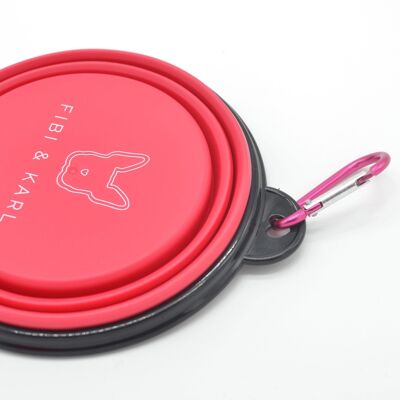 Collapsible Dog Bowl - Raspberry