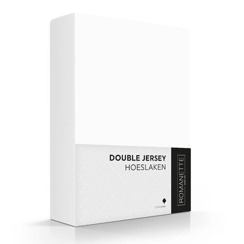 Romanette Double Jersey White 180x220