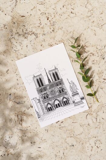 Pack 10 Cartes Postales N&B Notre Dame 1