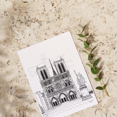 Pack 10 Cartes Postales N&B Notre Dame