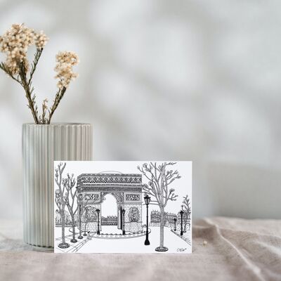 Confezione da 10 cartoline in bianco e nero Arc de Triomphe