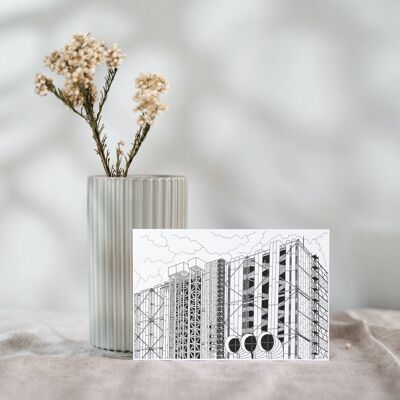 Confezione da 10 cartoline B&W Centre Pompidou