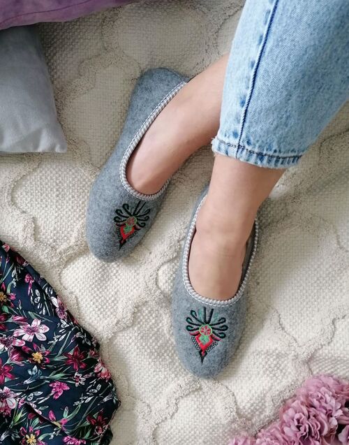 Folk Embroidered Ballerina Slippers
