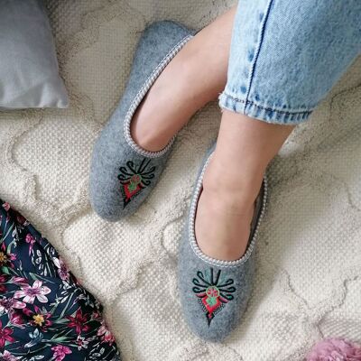 Folk Embroidered Ballerina Slippers