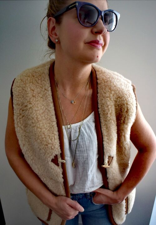 Beige Gilet Vest Bodywarmer