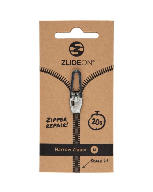 Narrow Zipper M - Silver