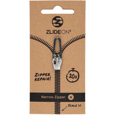 Narrow Zipper M - Silver