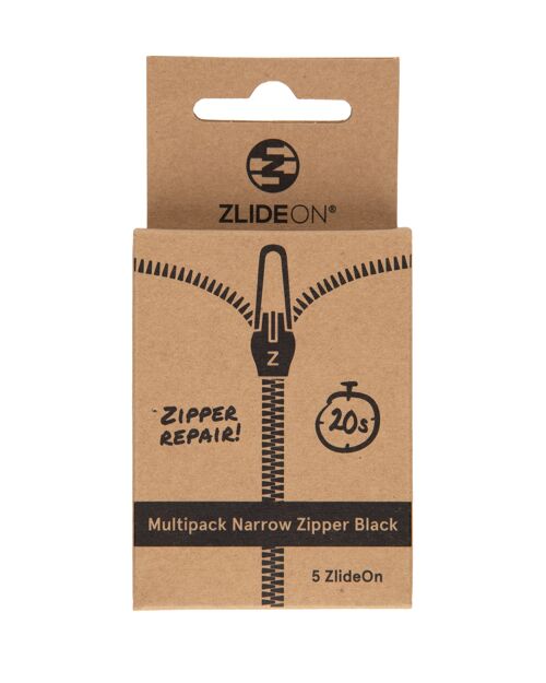 Multipack Narrow Zipper - Black