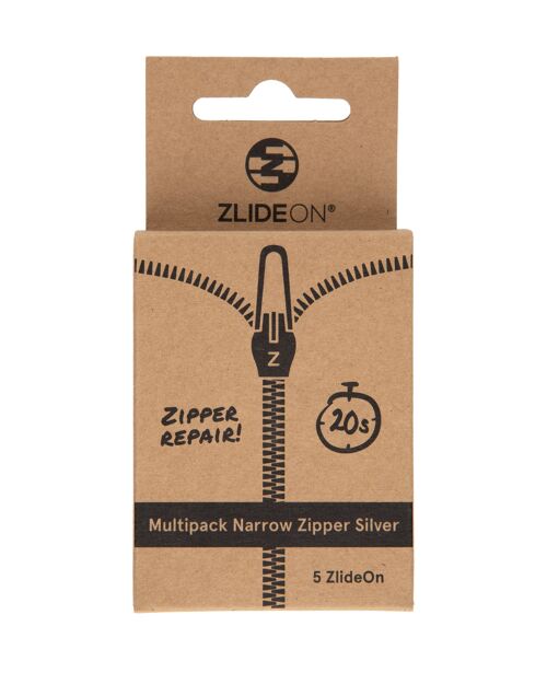 Multipack Narrow Zipper - Silver