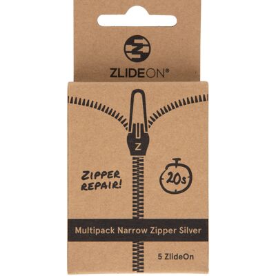 Multipack Narrow Zipper - Silver