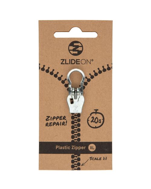 Plastic Zipper XL - Silver