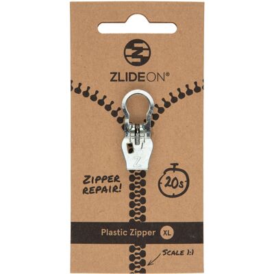 Plastic Zipper XL - Silver