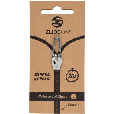 Waterproof Zipper L - Silver