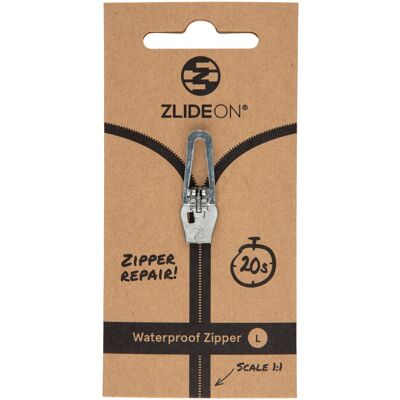 Waterproof Zipper L - Silver