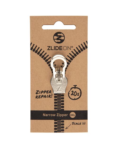 Narrow Zipper XXL - Silver