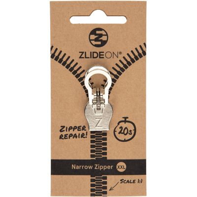 Narrow Zipper XXL - Silver