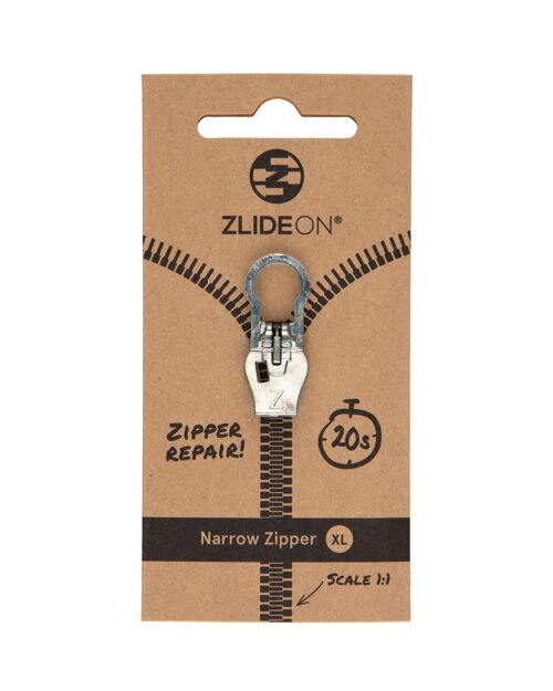 Narrow Zipper XL - Silver