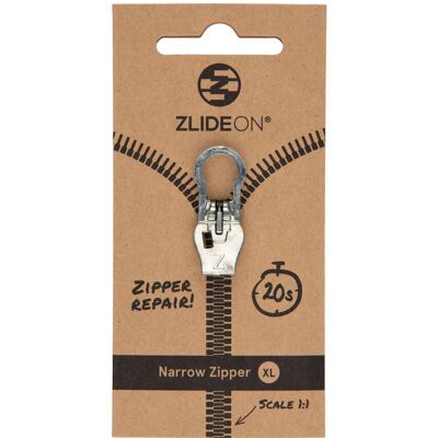 Narrow Zipper XL - Silver