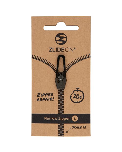 Narrow Zipper L - Black