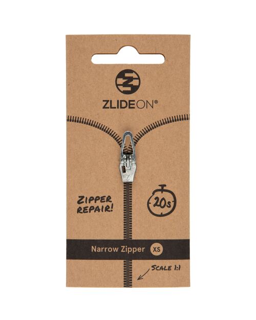 Narrow Zipper XS - Silver