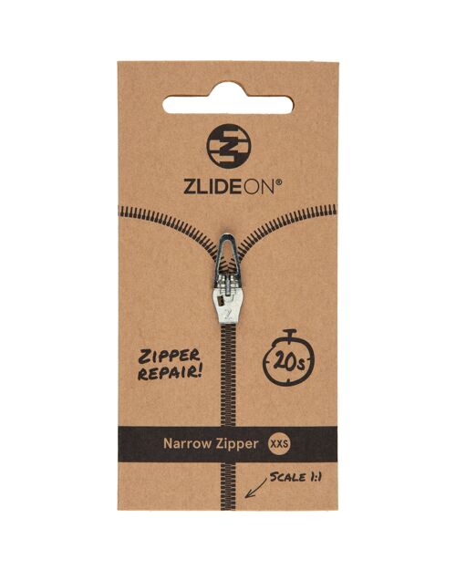 Narrow Zipper XXS - Silver