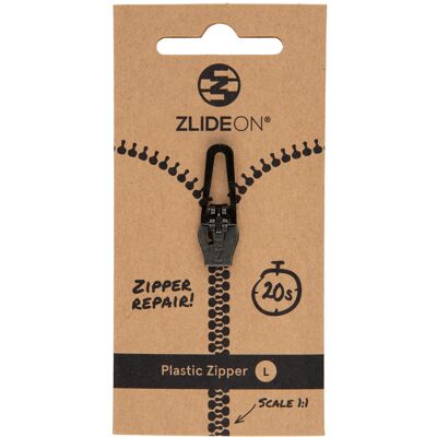Plastic Zipper L - Black