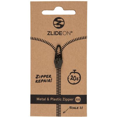 Metal & Plastic Zipper XXS - Black