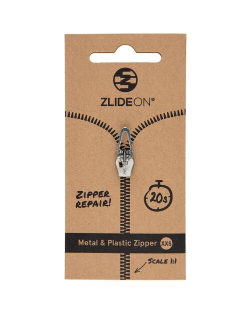 Metal & Plastic Zipper XXS - Silver