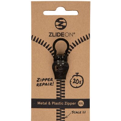 Metal & Plastic Zipper XXL - Black