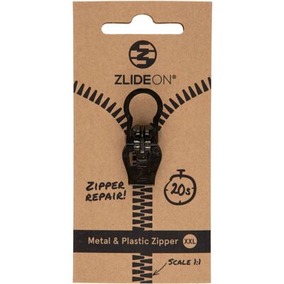 Metal & Plastic Zipper XXL - Black