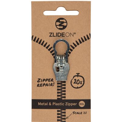 Metal & Plastic Zipper XXL - Silver