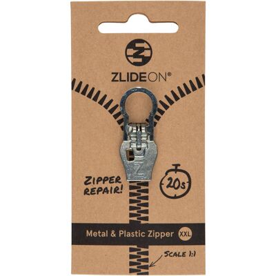 Metal & Plastic Zipper XXL - Silver