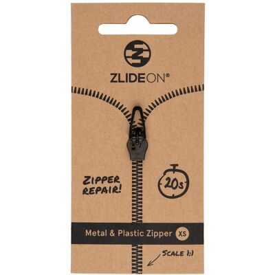 Metal & Plastic Zipper XS - Black