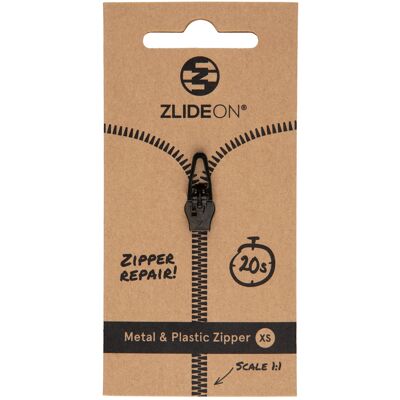 Metal & Plastic Zipper XS - Black