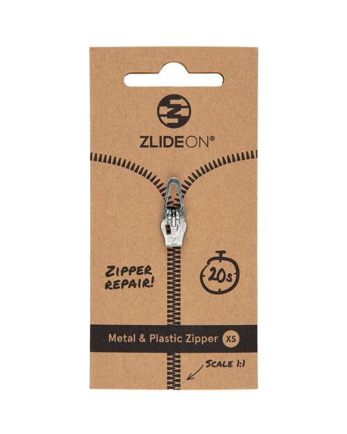 Metal & Plastic Zipper XS - Silver