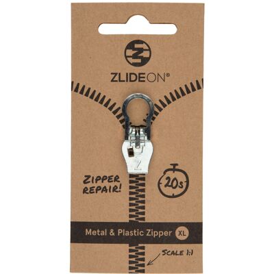 Metal & Plastic Zipper XL - Silver