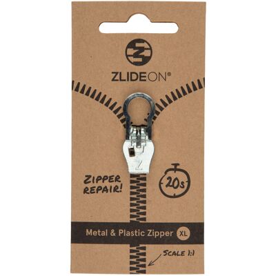 Metal & Plastic Zipper XL - Silver