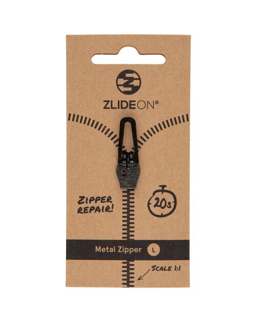 Metal Zipper L - Black