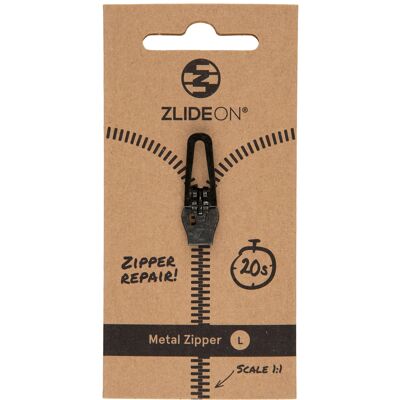 Metal Zipper L - Black