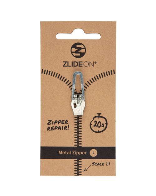 Metal Zipper L - Silver