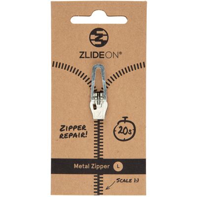 Metal Zipper L - Silver