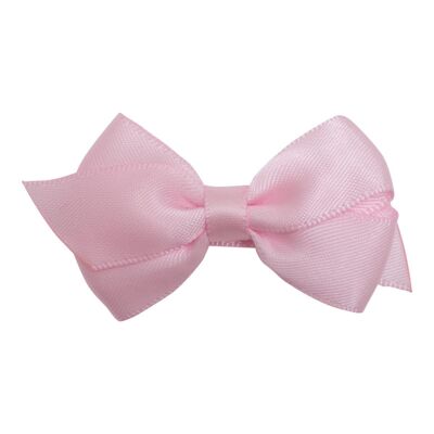 VIOLA – Lille flad 6 cm. sløjfe i silke satin - pearl pink lyseroed