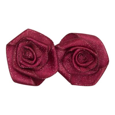 ERIKA – Dobbelt glitter rose med klapspænde - bordoux glitter