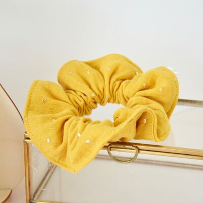 Plain yellow scrunchie