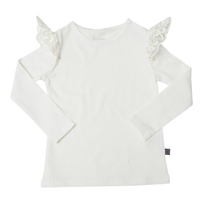 Off White bluse med blonde englevinger