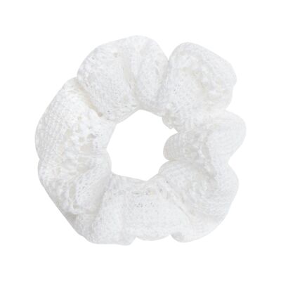 Hvid Andrea vævet scrunchie – Str. One Size