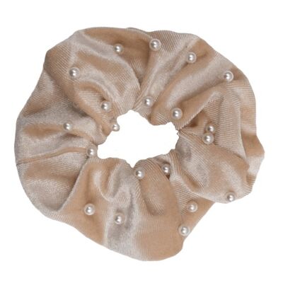 Scrunchie i creme farvet plissé stof fra Little Wonders