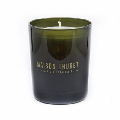 OLIVE GREEN GLASS CANDLE - FRENCH MADE 🇫🇷