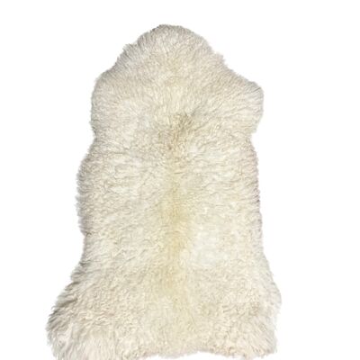 NATURAL WHITE CURLY SHEEPSKIN - ECOLOGICAL TANNING - FRENCH LEATHER 🇫🇷